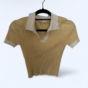 Yellow Ribbed Women's Top